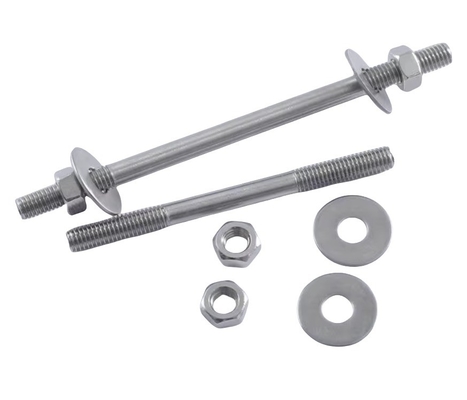 DIN Standard Extended Threaded Rod Screw Nut Steel Finish Stainless Steel M6M8M10M12 Πολωνικό ΖΙΝΚΟ Finish Double Head Bolt