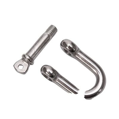 Χρυσόχρυσα ασημένια αλυσίδα D για βαριές εφαρμογές από ανοξείδωτο χάλυβα 304/316 M4-M16 με φινίρισμα και καρφί στο κολάρο