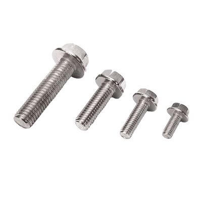 Ανθεκτικό DIN Standard 304 από ανοξείδωτο χάλυβα Αντιγλιστική οδοντωτή φλάντσα βίδα με εξωτερικό εξαγωνικό πλυντήριο