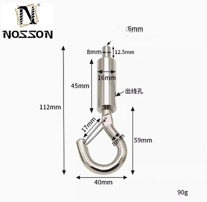 OEM Προσαρμοσμένο 4,6mm-12mm Wire Rope Lock Head Pendant Light Panel Light Pendant Hook με φουλάρι ασφαλείας και γάντζους ελαστικών