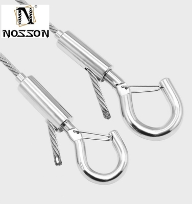 OEM Προσαρμοσμένο 4,6mm-12mm Wire Rope Lock Head Pendant Light Panel Light Pendant Hook με φουλάρι ασφαλείας και γάντζους ελαστικών