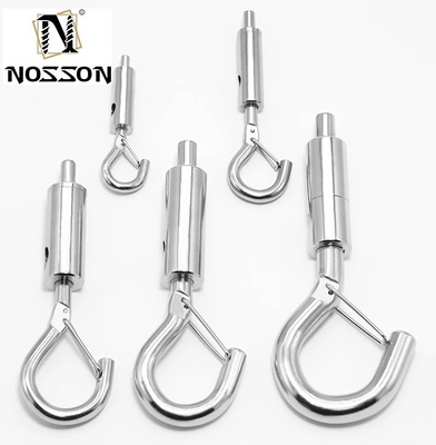 OEM Προσαρμοσμένο 4,6mm-12mm Wire Rope Lock Head Pendant Light Panel Light Pendant Hook με φουλάρι ασφαλείας και γάντζους ελαστικών