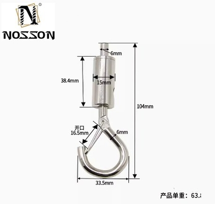 OEM Προσαρμοσμένο 4,6mm-12mm Wire Rope Lock Head Pendant Light Panel Light Pendant Hook με φουλάρι ασφαλείας και γάντζους ελαστικών