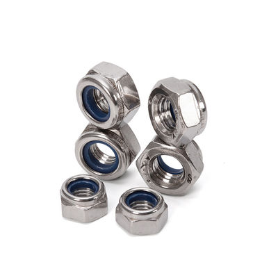 Μετρικό σύστημα μέτρησης DIN985 DIN 982 Nyloc Nylon Nylock Lock Nut Nuts για εξαρτήματα μηχανών απλό φινιρισμένο ατσάλι άνθρακα