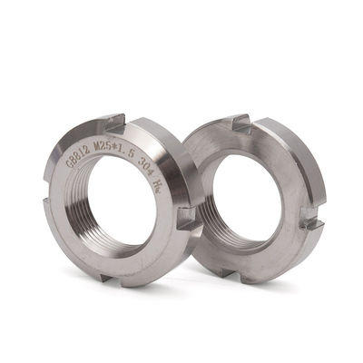 M3-M12 1/4-5/16 Μετρικό σύστημα μέτρησης από ανοξείδωτο χάλυβα 304 Rolling Bearing Lock Nut με σχιστή στρογγυλή σχεδίαση DIN 981