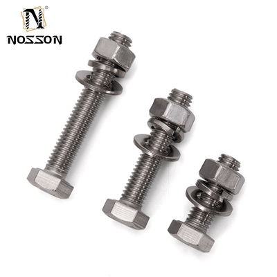 4.8 6.8 Ζυγισμένο χάλυβα άνθρακα Hex Head Bolt Nut Washer Set in Plain Finish για μακροχρόνια απόδοση