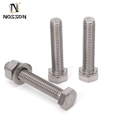 4.8 6.8 Ζυγισμένο χάλυβα άνθρακα Hex Head Bolt Nut Washer Set in Plain Finish για μακροχρόνια απόδοση