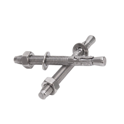 Ατσάλι από ανοξείδωτο χάλυβα 304 Expansion Wedge Anchor Bolt για κατασκευαστικά έργα σε μη επικαλυμμένο φωτεινό φινίρισμα και διάμετρο 5/16IN