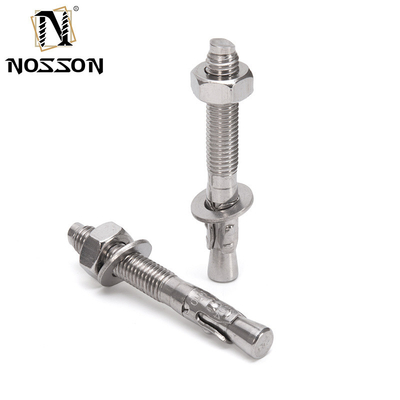 Ατσάλι από ανοξείδωτο χάλυβα 304 Expansion Wedge Anchor Bolt για κατασκευαστικά έργα σε μη επικαλυμμένο φωτεινό φινίρισμα και διάμετρο 5/16IN
