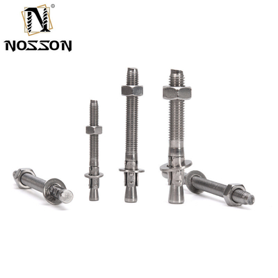 Ατσάλι από ανοξείδωτο χάλυβα 304 Expansion Wedge Anchor Bolt για κατασκευαστικά έργα σε μη επικαλυμμένο φωτεινό φινίρισμα και διάμετρο 5/16IN
