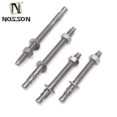 Ανθεκτικό στη διάβρωση DIN Standard Silver Steel Wedge Anchor Hot Dip Galvanized Expansion Anchor Bolts M6 M8 M10 M12 M16