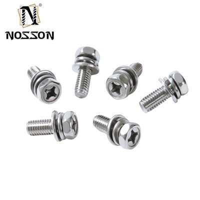 Ατσάλι από ανοξείδωτο χάλυβα SUS 304 316 316L Plain Finish Cross Recessed Pan Head Sems Screw DIN7985 M3 M4 M5 με πιστοποίηση ISO