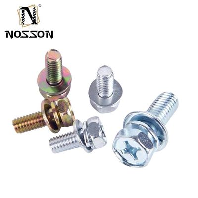 Ατσάλι από ανοξείδωτο χάλυβα SUS 304 316 316L Plain Finish Cross Recessed Pan Head Sems Screw DIN7985 M3 M4 M5 με πιστοποίηση ISO