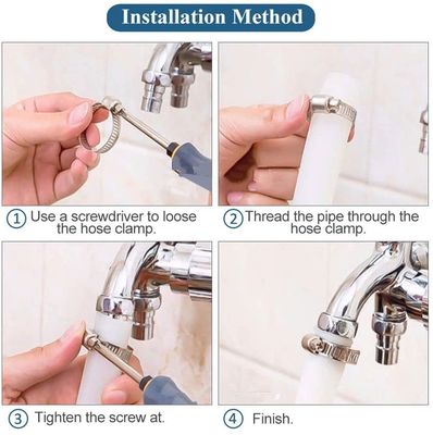 Ατσάλινο Worm Gear Hose Clamps για καύσιμα Διοχέτευση υδραυλικών ρυθμιζόμενο εύρος 1/4-2 σε 6-51mm ΖΙΝΚ ολοκληρώσει δείγμα Instock