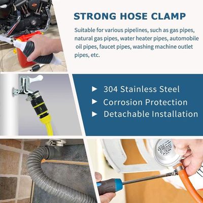 Ατσάλινο Worm Gear Hose Clamps για καύσιμα Διοχέτευση υδραυλικών ρυθμιζόμενο εύρος 1/4-2 σε 6-51mm ΖΙΝΚ ολοκληρώσει δείγμα Instock