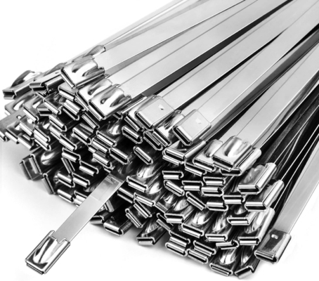 Εσωτερική συσκευή επικάλυψης PVC SS304/316/201 βαρύ φορτίο επένδυση αυτοαποδέσμευση καλωδίου από ανοξείδωτο χάλυβα με πλαστική ψεκασμένη μπάλα μετάλλου 100PCS
