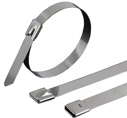 Αυτοκλείδωμα Metal Wrap Cable Tie Ball Lock JIS Standard PVC επικαλυμμένο από ανοξείδωτο χάλυβα 7.9mm GB Standard