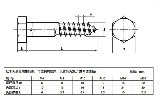 Μετρικό σύστημα μέτρησης A2 A4 Hex Lag Screw από ανοξείδωτο χάλυβα 304 316 Din 571 ξύλο