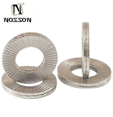 Γενική Βιομηχανία M8M10 M12 M14 M16 DIN25201 Πλυντήριο Διπλής στοίβας αυτοκλείδωσης από ατσάλι ανοξείδωτο δόντι σε στυλ Countersunk