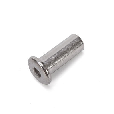 DIN Standard 304 από ανοξείδωτο χάλυβα Flat Head Hex Socket Furniture Connector Threaded Barrel Nut Fasteners για συναρμολόγηση επίπλων