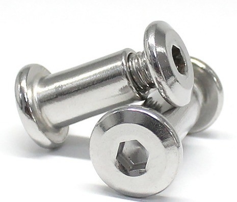 Μεταλλικός κουμπί με σχισμή Philips Hex Head Chicago Black Oxide Binding Book Screw Άντρας Γυναίκα