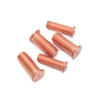 Αλουμίνιο Προσαρμοσμένο φωτεινό χάλκινο φινίρισμα συγκόλλησης μπουρνούλης επίπεδης στρογγυλής κεφαλής χαλκού βίδα M3 M4 M5 M6 M7 M8 για ανάγκες συγκόλλησης