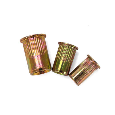 Καρβονικό χάλυβα βαρέας βιομηχανίας ή ανοξείδωτο χάλυβα Nutsert νιφάδα νιφάδας με σφραγισμένο σώμα ΖΙΝΚΕΤ και DIN πρότυπο