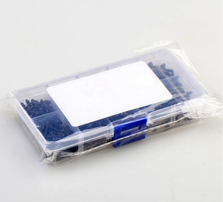 ΑΛΛΟΥΣΗ Φυσικό χρώμα 450pcs M3 Χάλυβα άνθρακα Μαύρο PA Cross Pan Head Round Head Self Tapping Screw Combination Set Assortment Kit