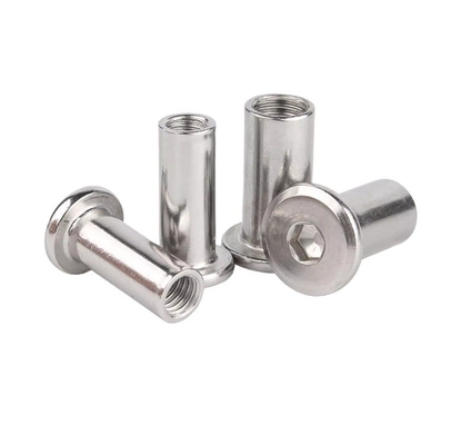 DIN Standard Stainless Steel Hex Socket Flat Head Sleeve Barrel Nut με στρογγυλό κεφάλι