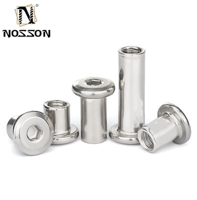 DIN Standard Stainless Steel Hex Socket Flat Head Sleeve Barrel Nut με στρογγυλό κεφάλι