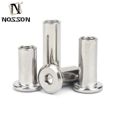 DIN Standard Stainless Steel Hex Socket Flat Head Sleeve Barrel Nut με στρογγυλό κεφάλι