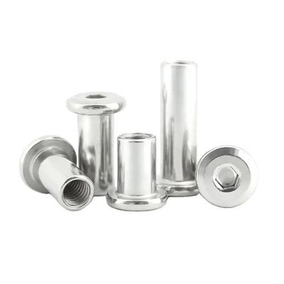 M6 M8 Ατσάλι από ανοξείδωτο χάλυβα Flat Hex Socket Head έπιπλα Κονέκτης νιφέτας Εισαγωγή κοινού μανίκι καπάκι νάτλος για τη στερέωση των επίπλων