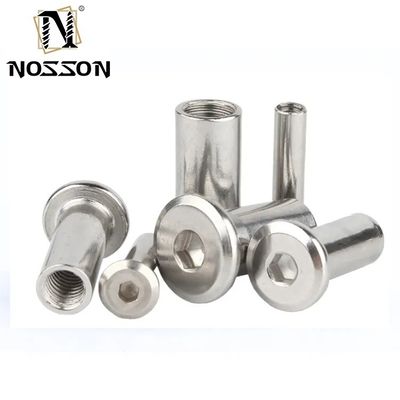 M6 M8 Ατσάλι από ανοξείδωτο χάλυβα Flat Hex Socket Head έπιπλα Κονέκτης νιφέτας Εισαγωγή κοινού μανίκι καπάκι νάτλος για τη στερέωση των επίπλων