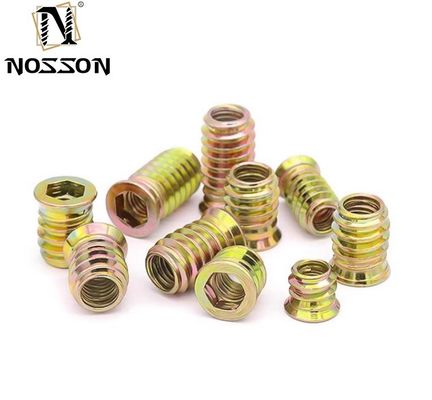 Επαγγελματικό Χάλυβα άνθρακα Hex Socket Thread Wood Nut Thread Insert DIN Standard Καδμίου επιχρισμένο για την αυτοκινητοβιομηχανία