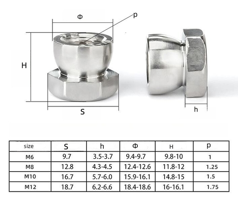Χρωμοειδής M6 M8 M10 Ατσάλινα φυτά ασφαλείας 8mm-50mm μήκη για προστασία από βρόγχους και μετρικό σύστημα μέτρησης