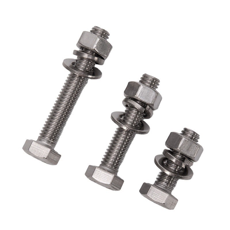 SS 304 316 Ζυθοποιημένο χάλυβα DIN931 DIN933 Μισό νήμα Εξακόσμιες κεφαλές βίδες και νάτσες M3 M4 M5 M6 M8 M10 M12 M14 M16 M20 Καθαρό φινίρισμα