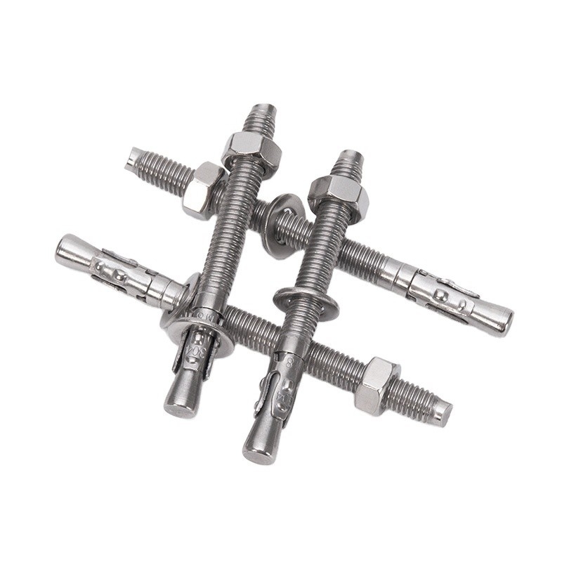 Ανθεκτικό στη διάβρωση DIN Standard Silver Steel Wedge Anchor Hot Dip Galvanized Expansion Anchor Bolts M6 M8 M10 M12 M16