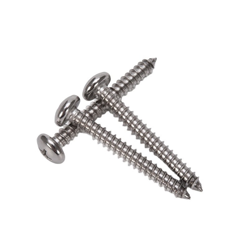 Μετρικός ανοξείδωτος χάλυβας 304 Pan Head Tapping Screw Sheet Metal Screw με Cheese Head και χρωματοποιημένο φινίρισμα Din 7981