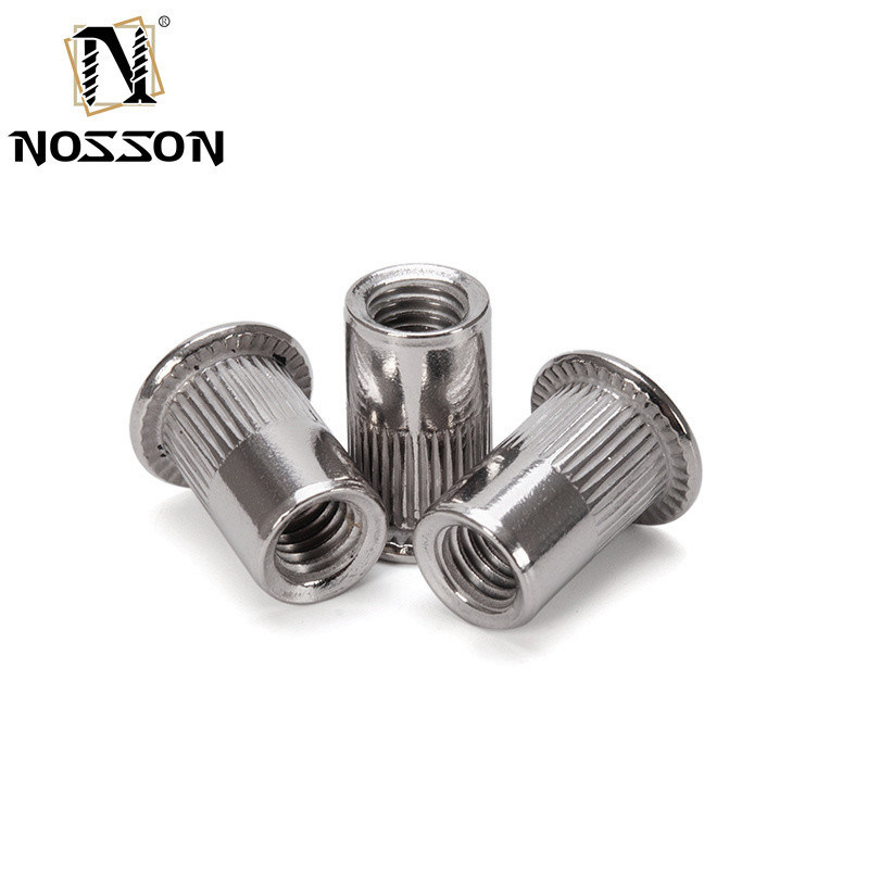 Γενική Βιομηχανία Μπλε και Λευκό Ζιγκωτό M8 M10 1.25 Ελαστικό Pres Rivet Nut με υδραστικό χάλυβα άνθρακα