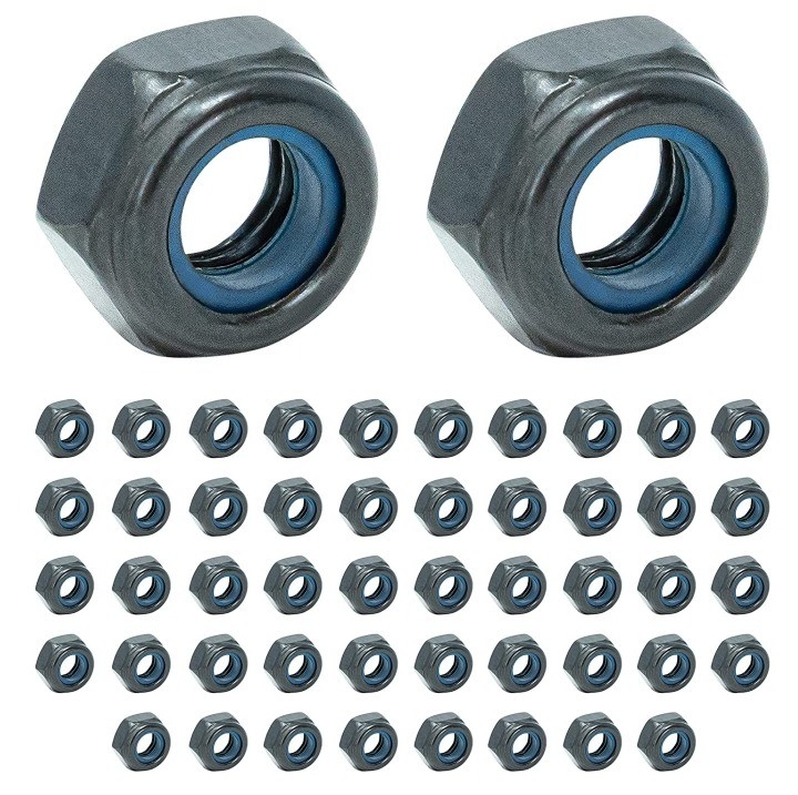 JIS Standard Self-Threading M6 Hex Nuts με αντι-δονήσεις Nylon Lock Insert από ανοξείδωτο χάλυβα 201/304/316 Μαύρο οξείδιο φινίρισμα